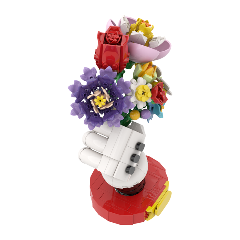 MOC Flower Vase Building Blocks DIY cartoon plant pot vase for kids, creative building blocks model