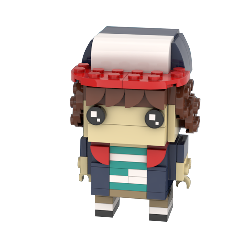 Eleven figure and Demodog toy MOC building block set, Stranger Things campervan model