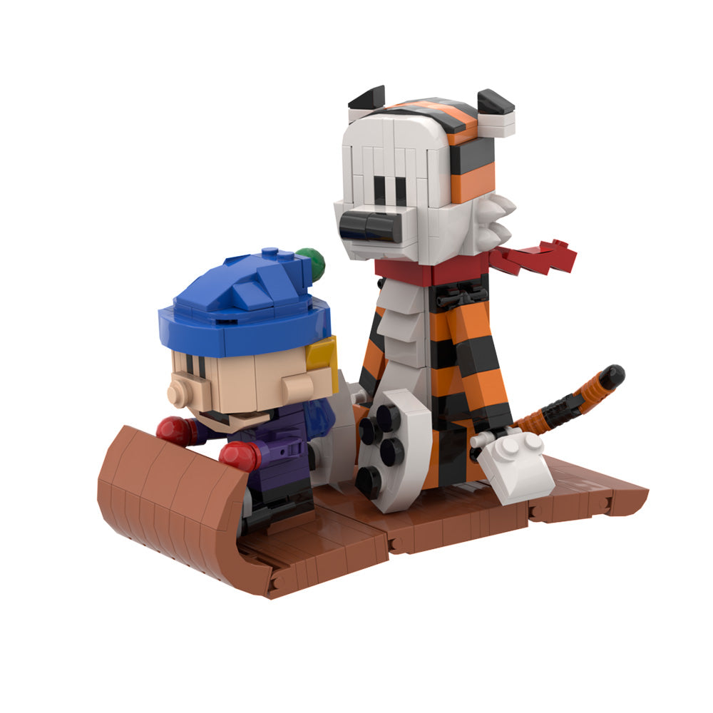 MOC building blocks set Calvin and Hobbes cartoon, kids toy and Christmas gift