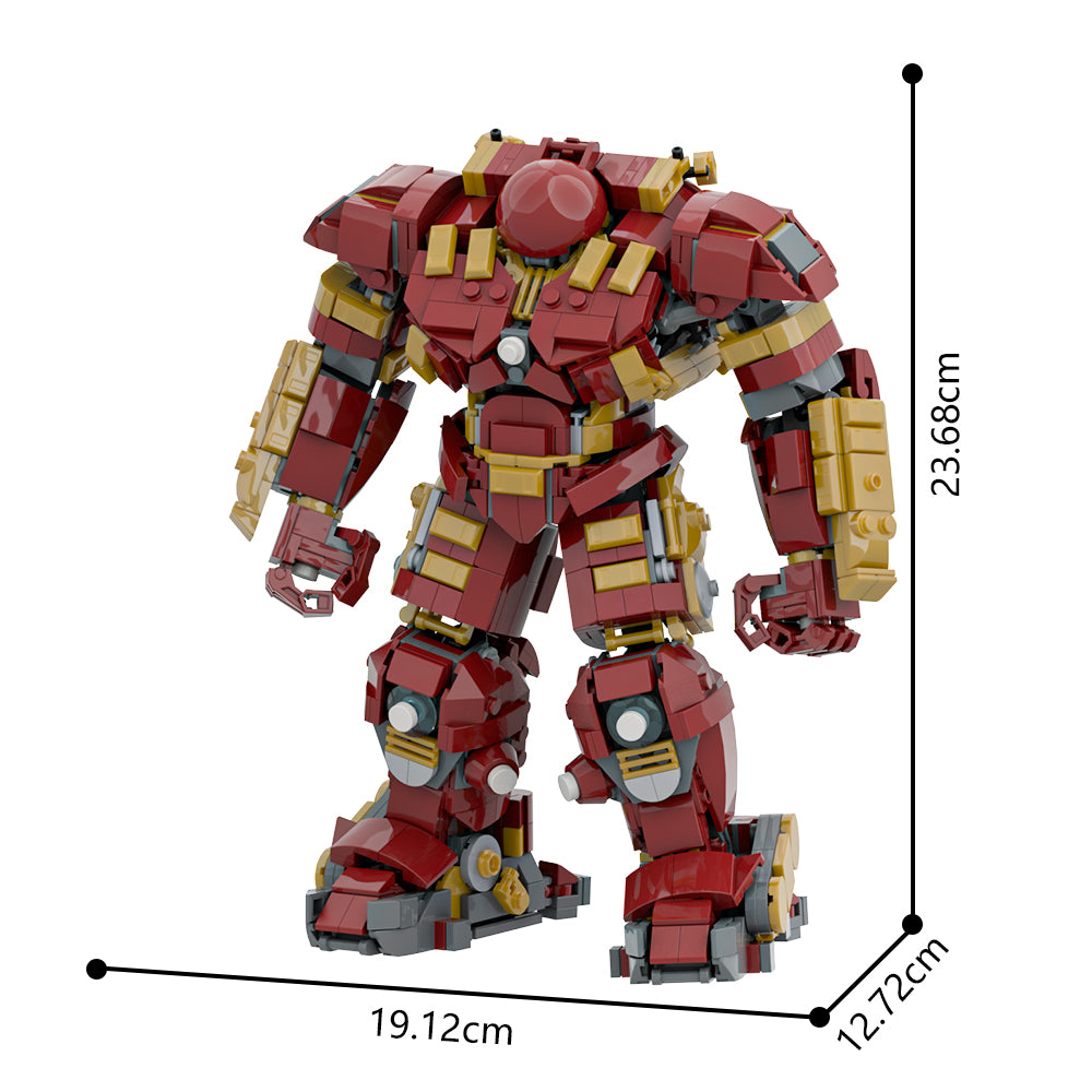 Superhero building block toy, MOC Hulkbuster robot armor set for kids and adults