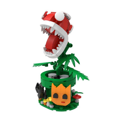 MOC Mini Chomper Flower Building Blocks Kit – Creative Man-Eater Plant Brick Toy, Fun DIY Construction Gift for Kids a - compatible brick display model image 8