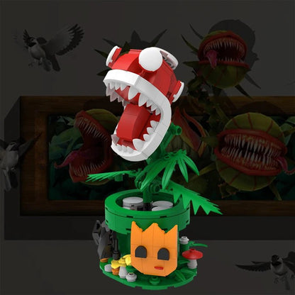 MOC Mini Chomper Flower Building Blocks Kit – Creative Man-Eater Plant Brick Toy, Fun DIY Construction Gift for Kids a - compatible brick display model image 4