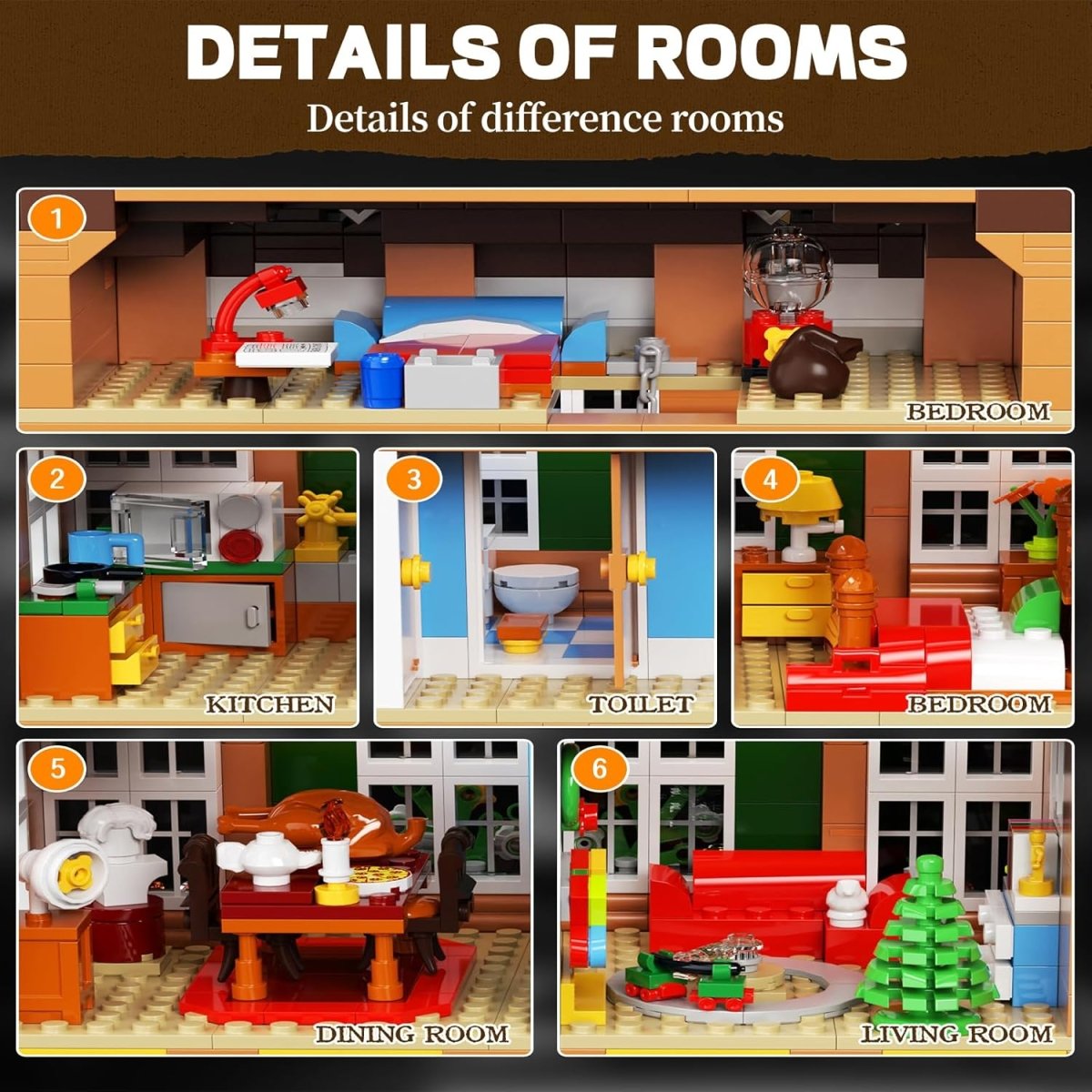 Christmas Family House Building Blocks Set – 1138PCS Holiday Treehouse Scene with Furniture, Creative STEM Construction Toy & Perfect Christmas Gift for Kids and Adults