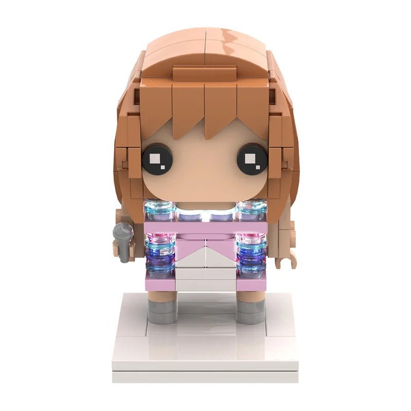 MOC Singer Stage Building Blocks Set, Concert Scene Modular Model Bricks, Pop Star Doll Compatible DIY Toys Gift for Fans