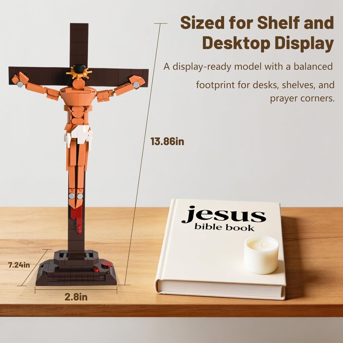 Jesus Kreuz Bausatz – 340 Teile Kruzifix Modell für christliche Erwachsene & Jugendliche – Religiöse Dekoration & Glaubensgeschenk