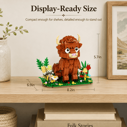 Farmhouse decor Highland cow block model display