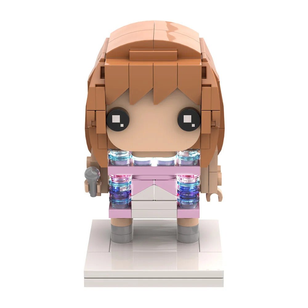 MOC Singer Stage Building Blocks Set, Concert Scene Modular Model Bricks, Pop Star Doll Compatible DIY Toys Gift for Fans