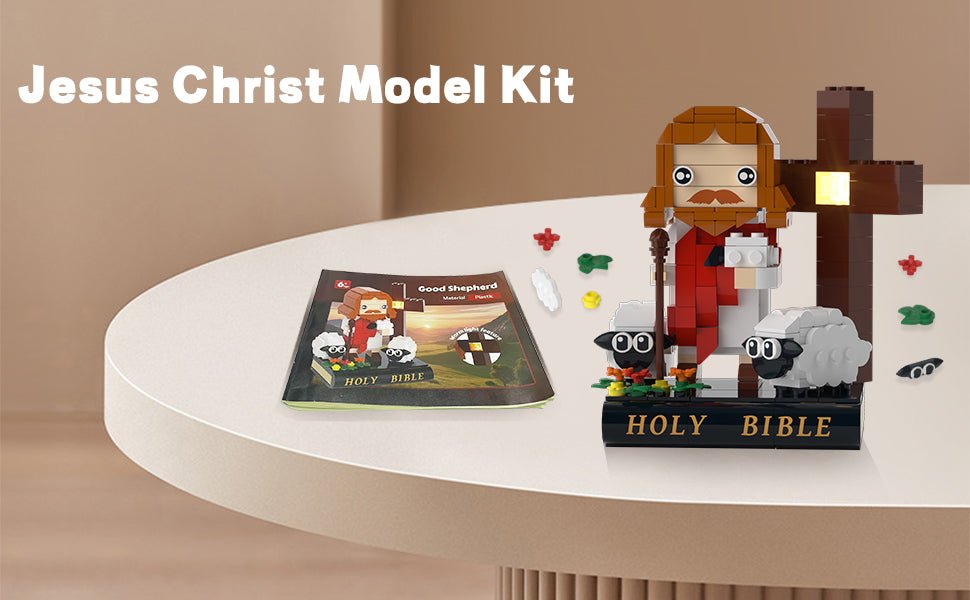 Jesus Christ Bible Building Blocks Set – 338PCS Christian Shepherd Scene with Cross & Sheep, Religious STEM Toy & Christmas Gift for Kids & Adults