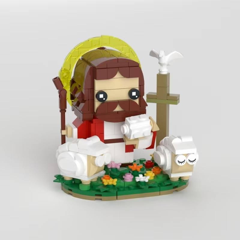 Jesus Christ Building Blocks Set – 287PCS Christian Shepherd Scene with Cross, Religious STEM Toy & Perfect Christmas Gift for Kids and Adults