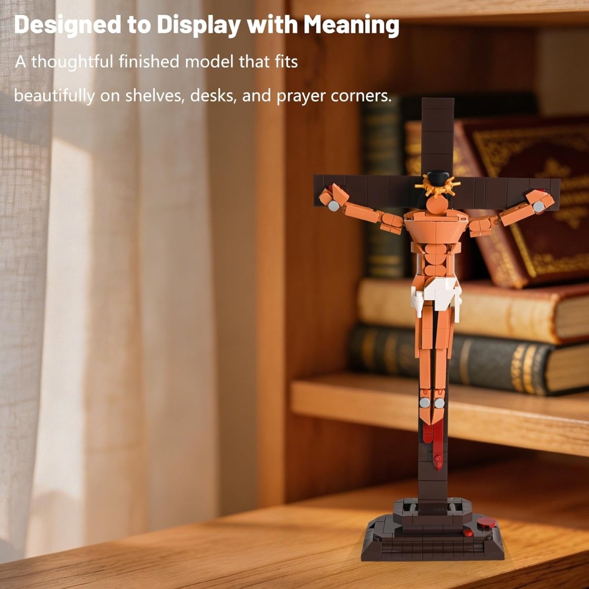 Jesus Kreuz Bausatz – 340 Teile Kruzifix Modell für christliche Erwachsene & Jugendliche – Religiöse Dekoration & Glaubensgeschenk