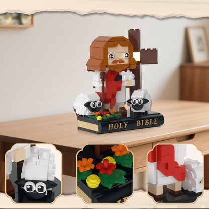 Jesus shepherd brick model with cross and pastoral details