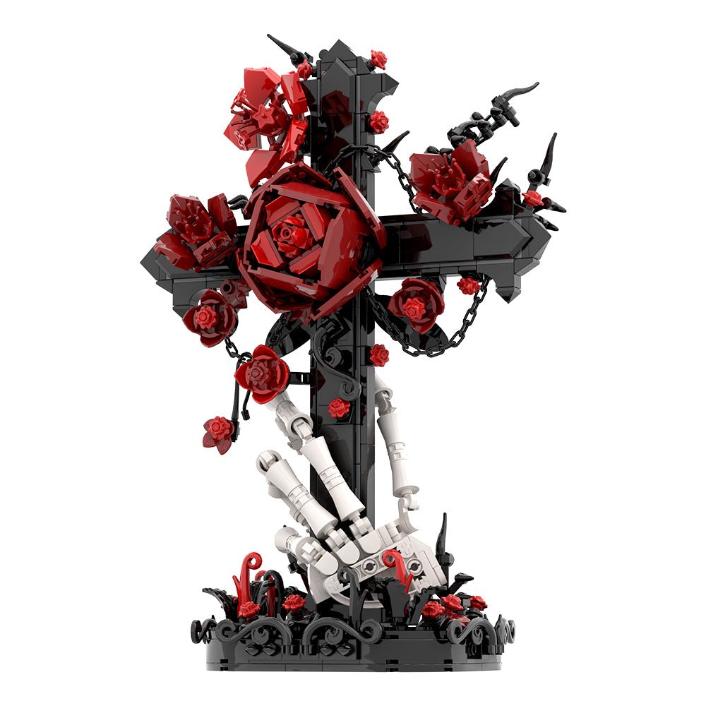 Gothic Ornate Cross Building Block Set – 636 Piece Dark Decorative Dis ...