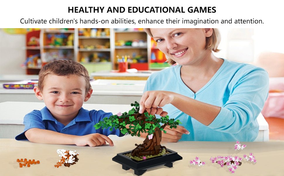 Bonsai Tree Building Set, Four Seasons Bonsai Tree Building Blocks 4 in 1, Christmas Day Gift DIY Artificial Bonsai Tree Building Blocks for Adult and Kids