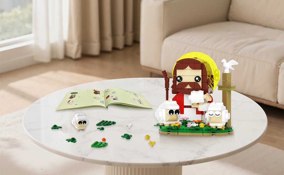 Jesus Christ Building Blocks Set – 287PCS Christian Shepherd Scene with Cross, Religious STEM Toy & Perfect Christmas Gift for Kids and Adults