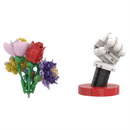 MOC Building Blocks Flower Vase Model – DIY Kids Gift for Living Room, Cartoon Plant Pot & Bouquet - compatible brick display model image 13