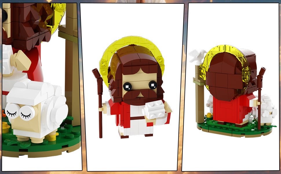 Jesus Christ Building Blocks Set – 287PCS Christian Shepherd Scene with Cross, Religious STEM Toy & Perfect Christmas Gift for Kids and Adults