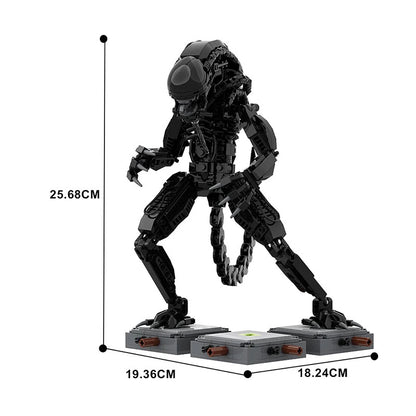 New MOC Alienes Drooling Monster Action Figure Building Blocks DIY Bricks Xenomorph Parasitoid Toys Gifts for Kid Adul - compatible brick display model image 8