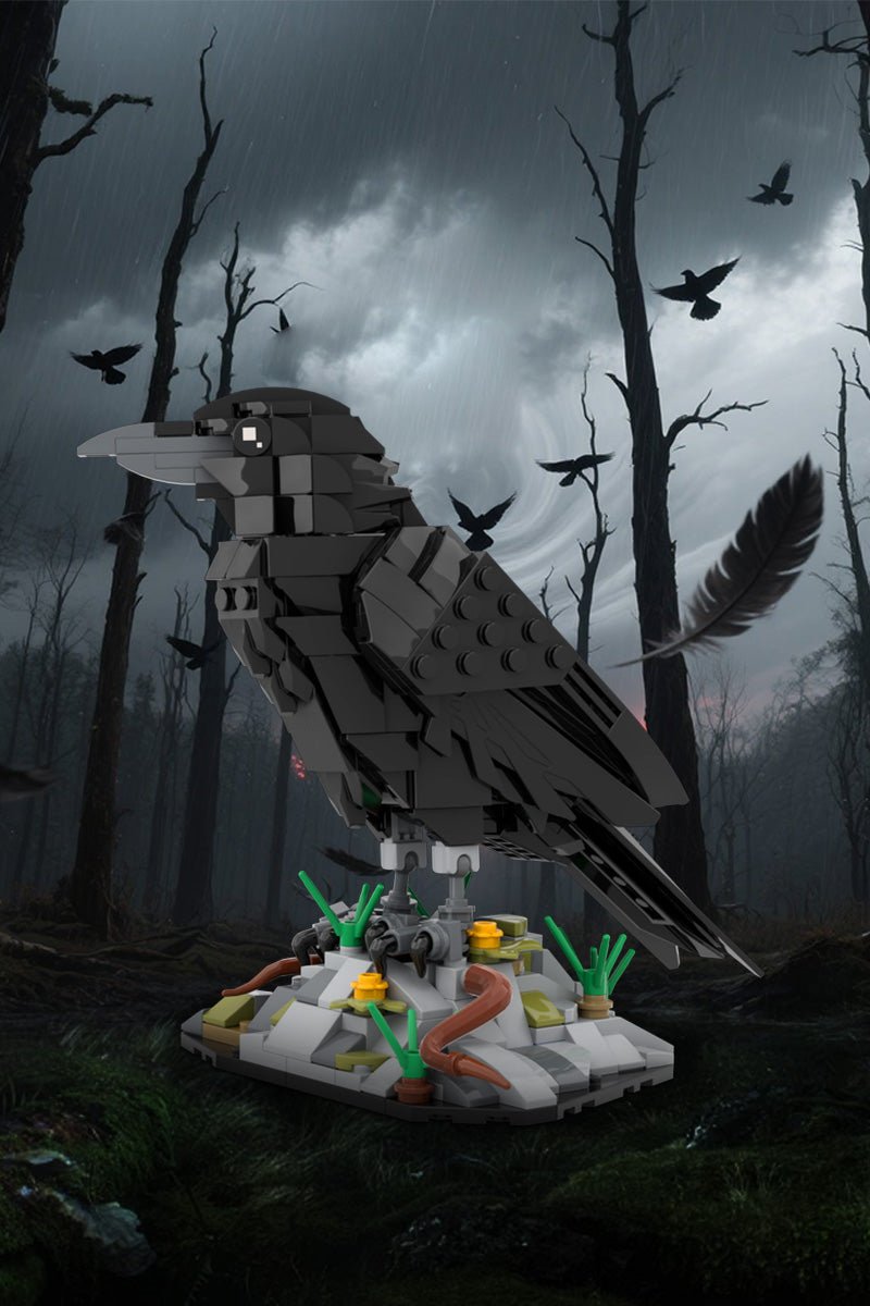 Mystic Raven Building Block Model – 359 Piece Gothic Bird Display Set for Dark Decor Lovers - compatible brick display model image 2