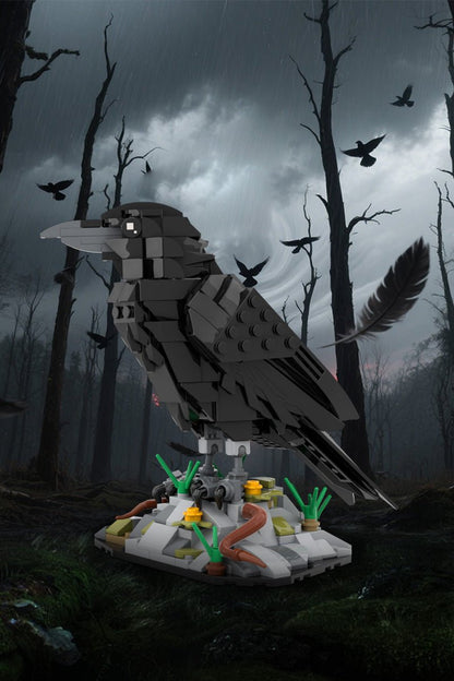 Mystic Raven Building Block Model – 359 Piece Gothic Bird Display Set for Dark Decor Lovers - compatible brick display model image 2