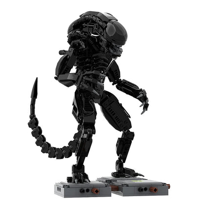 New MOC Alienes Drooling Monster Action Figure Building Blocks DIY Bricks Xenomorph Parasitoid Toys Gifts for Kid Adul - compatible brick display model image 4