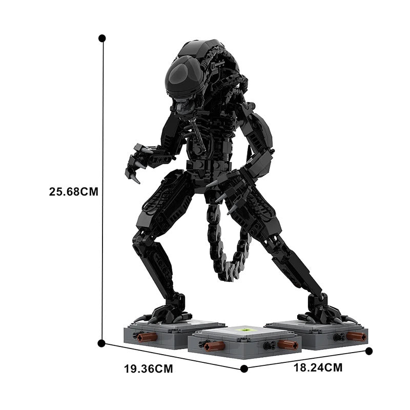New MOC Alienes Drooling Monster Action Figure Building Blocks DIY Bricks Xenomorph Parasitoid Toys Gifts for Kid Adult Gift