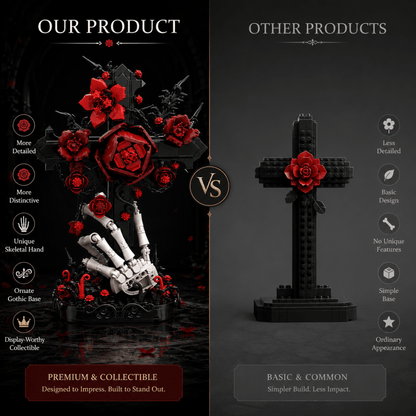 Gothic architecture inspired cross block model details