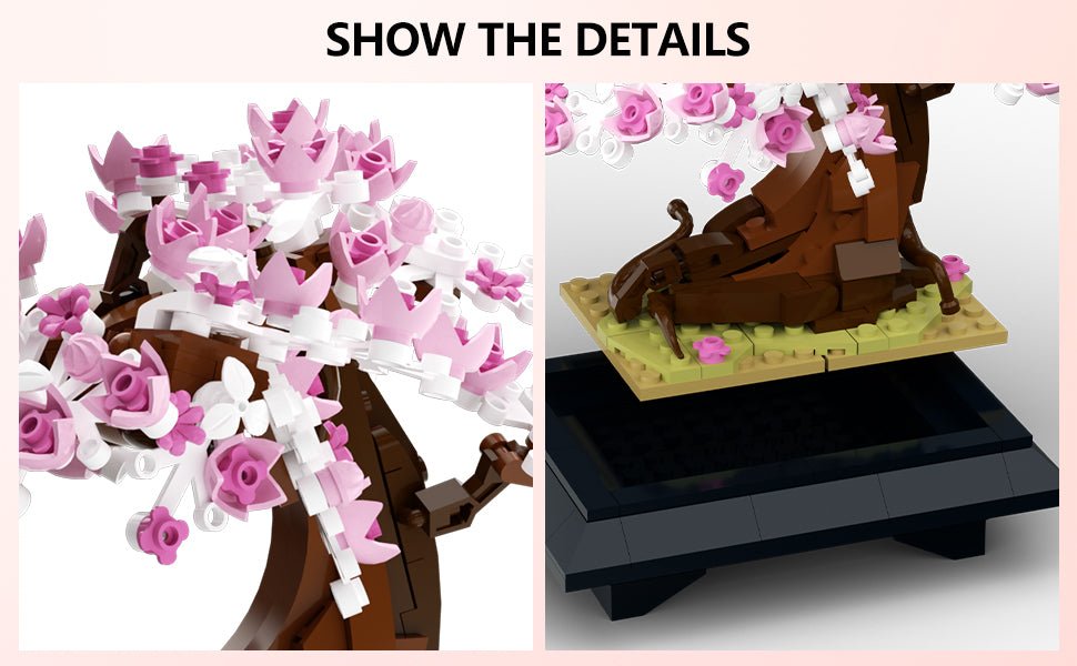 Bonsai Tree Building Set, Four Seasons Bonsai Tree Building Blocks 4 in 1, Christmas Day Gift DIY Artificial Bonsai Tree Building Blocks for Adult and Kids