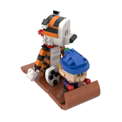 Calvin and Hobbes animation doll building blocks, kids Christmas gift, compatible brick