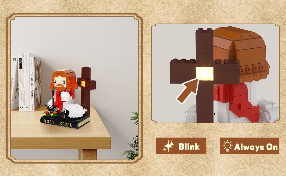 Jesus Christ Bible Building Blocks Set – 338PCS Christian Shepherd Scene with Cross & Sheep, Religious STEM Toy & Christmas Gift for Kids & Adults