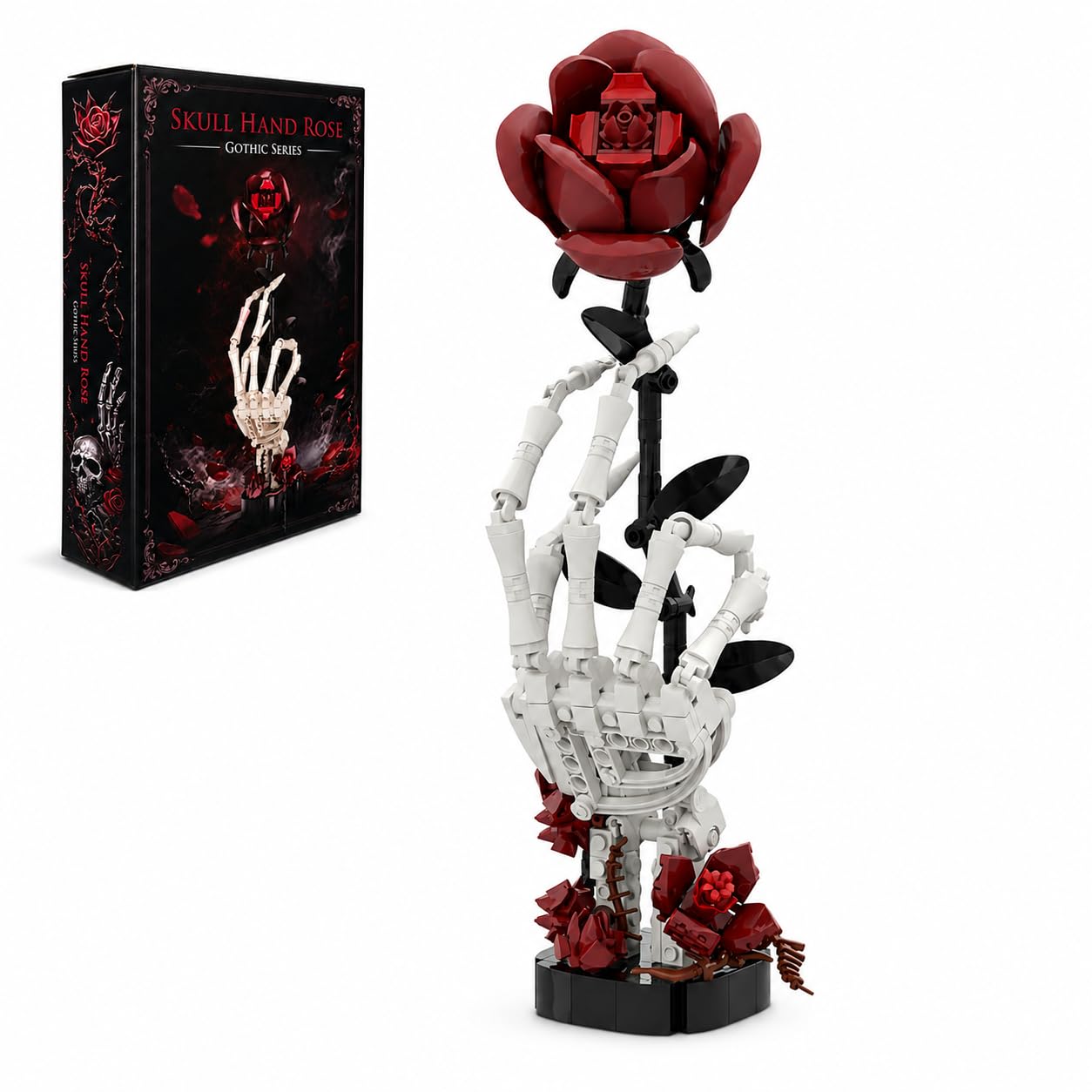 Skull hand rose building set 357 piece gothic display model