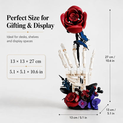 Dark romantic gothic rose building set for desk decor