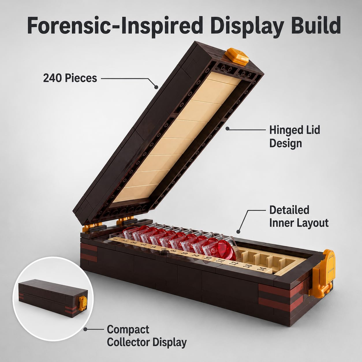 Numbered slide stickers forensic building set details