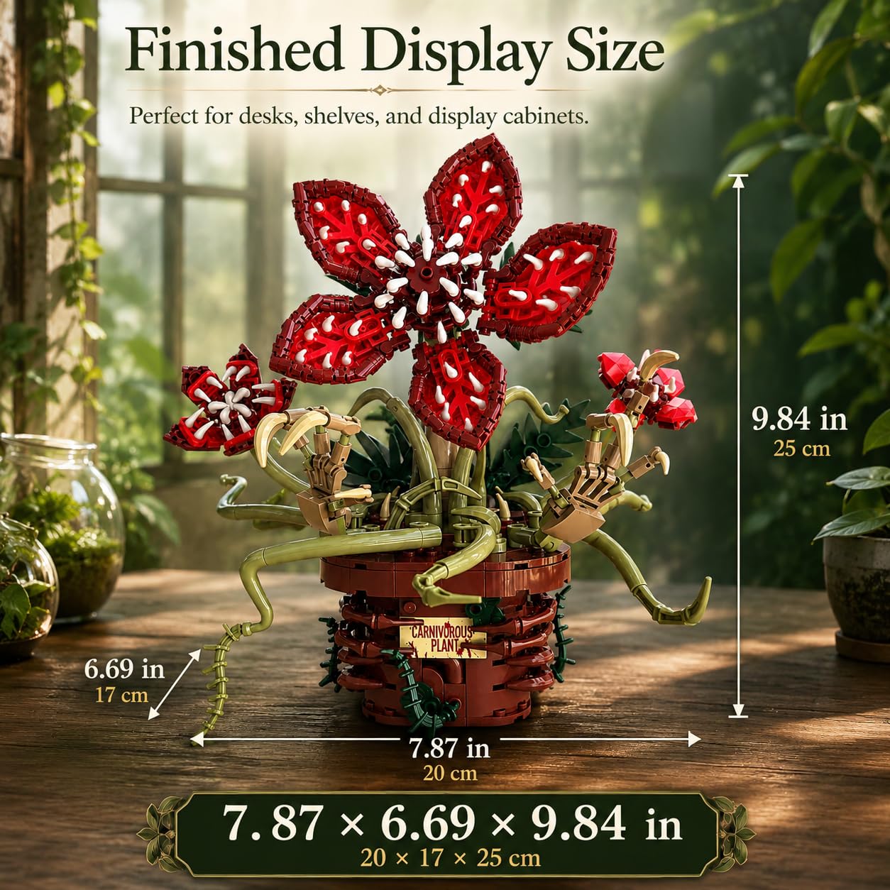 Carnivorous plant model kit for desk and shelf decor