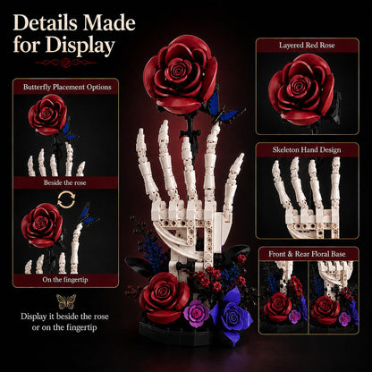 Gothic flower model kit with butterfly accents