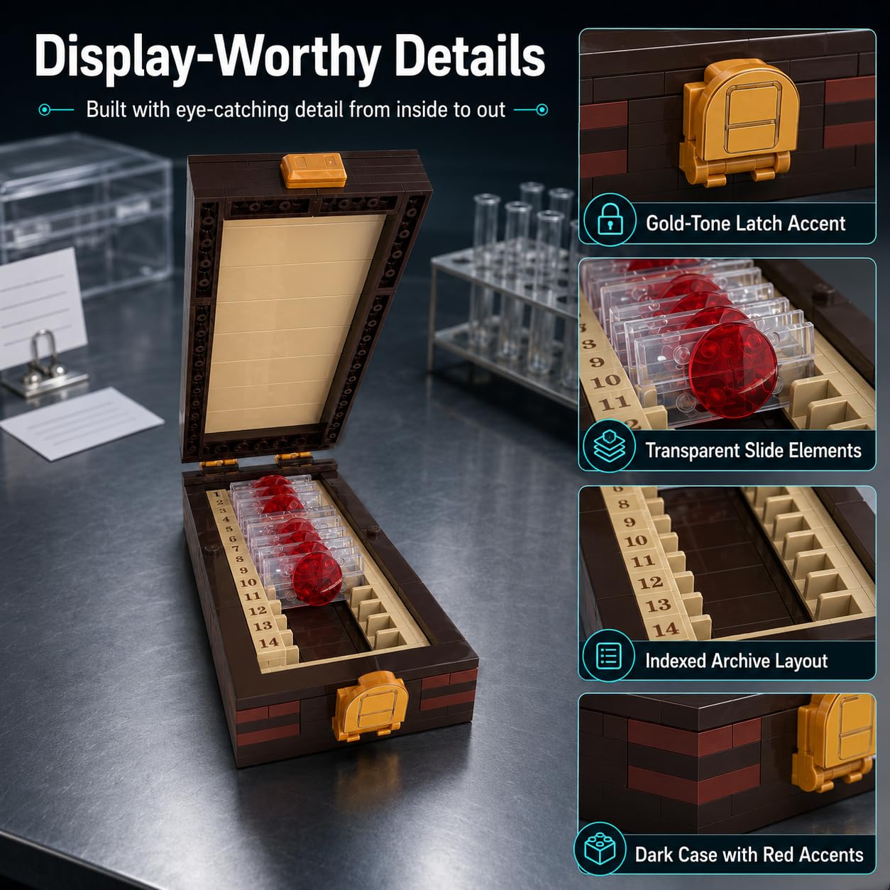 Detective theme building blocks display model for collectors