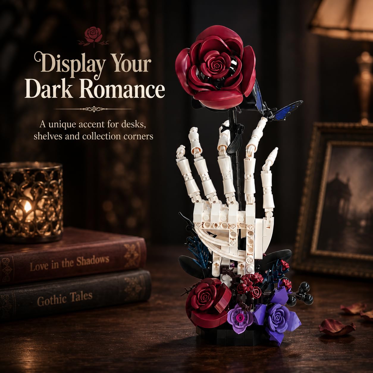 449 piece skeleton hand flower building set details