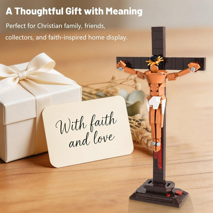 Jesus crucifixion building block set detail view