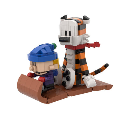 MOC building blocks set Calvin and Hobbes cartoon, kids toy and Christmas gift