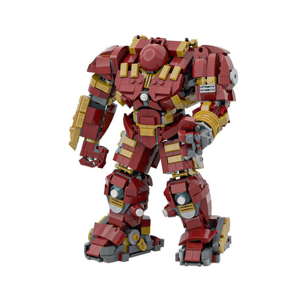 MOC giant robot armor toy, Hulkbuster mecha building set for superhero fans
