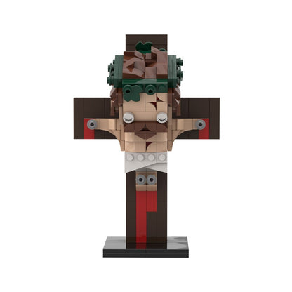 Religious MOC building blocks kit for 3D Jesus Cross figure model