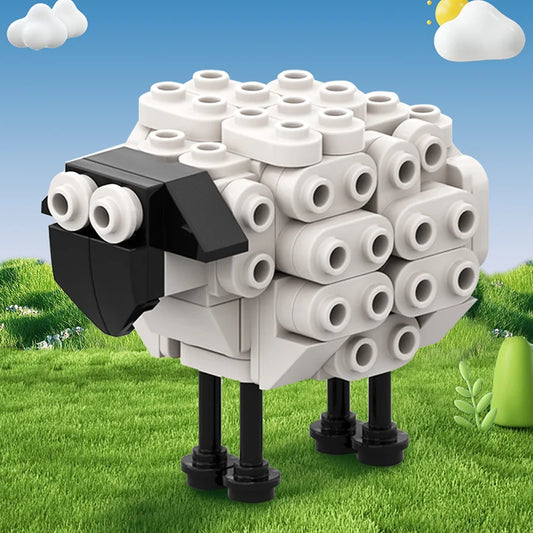 MOC sheep toy building block set educational DIY animal puzzle for kids
