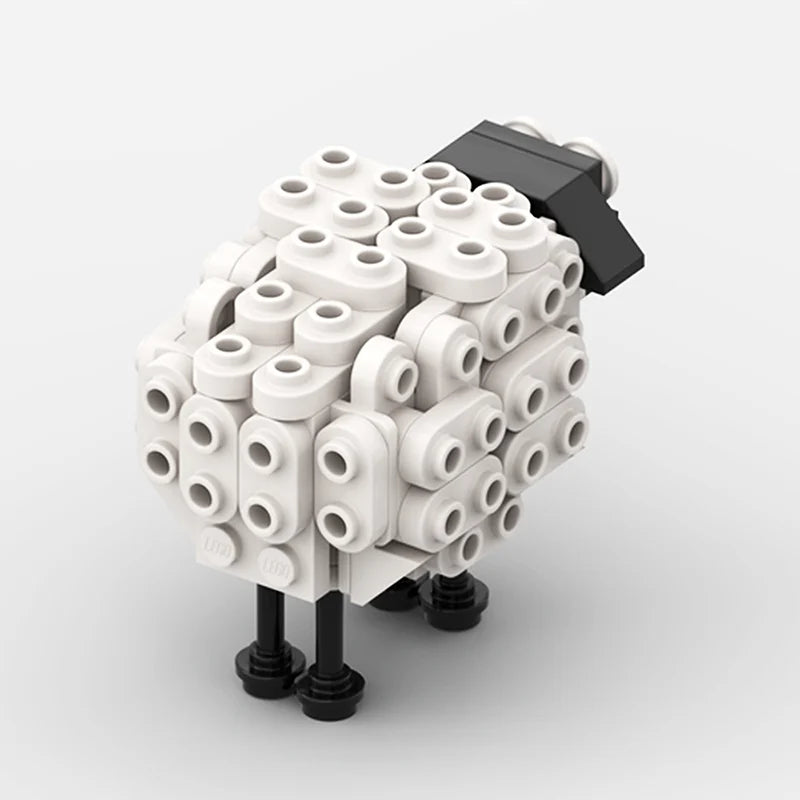 MOC sheep toy educational puzzle DIY animal building set for kids
