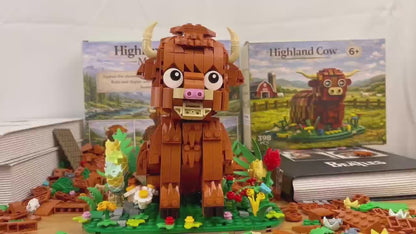 Highland cow building blocks set 665 pieces video preview