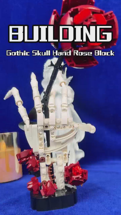 Skeleton hand rose building blocks set video preview